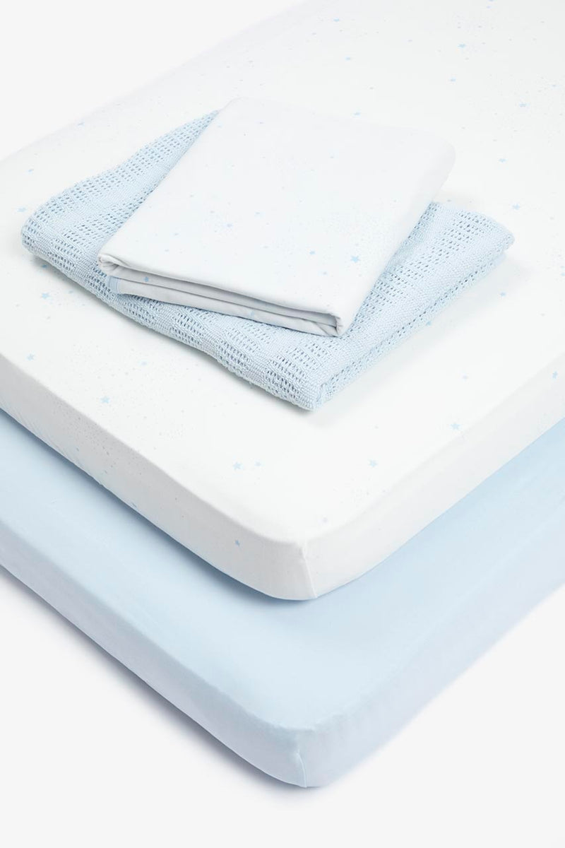 Mothercare Cot Bed Bedding Starter Set Blue – Mothercare Malta