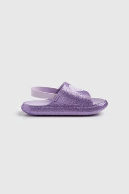 Lilac Glitter Slider Sandals