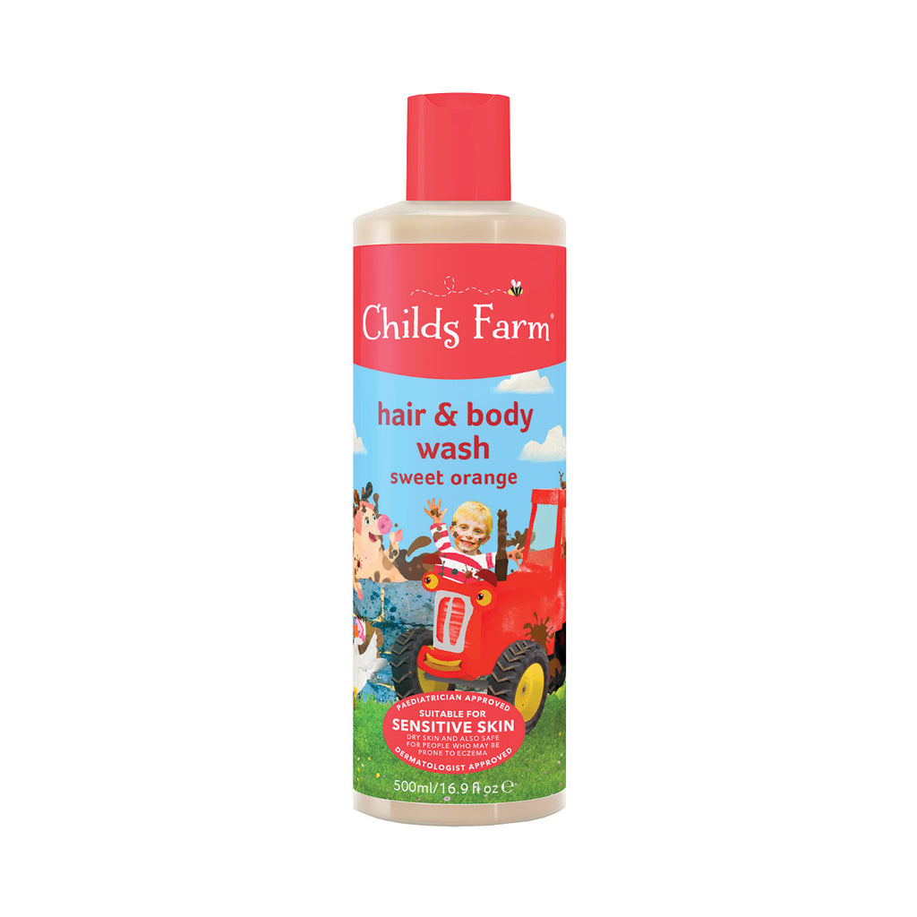 Childs Farm Hair & Body Wash Organic Sweet Orange Skincare for Kids 500ml