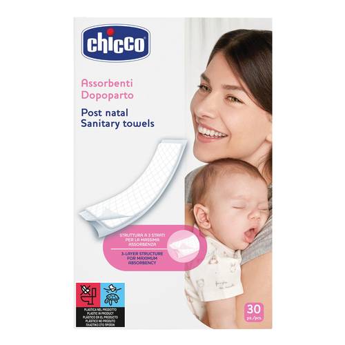 chicco mammy absorbent after birth pads, 30 pieces – Mothercare Malta