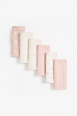 Mothercare Pink Muslins - 6 Pack