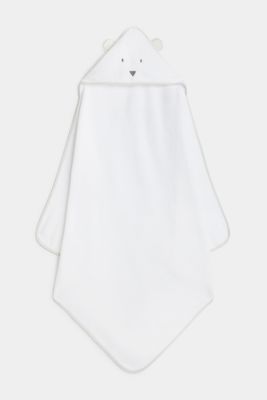 Mothercare Premium Cuddle and Dry Hooded Towel - White