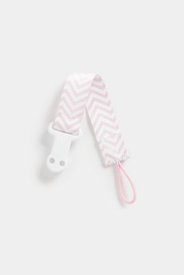 Mothercare Pink Chevron Soother Clip