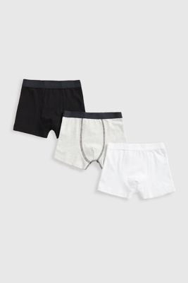 Black, Grey, and White Trunk Briefs - 3 Pack