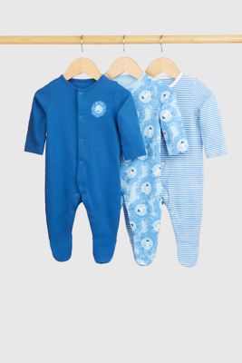Blue Lion Baby Sleepsuits - 3 Pack