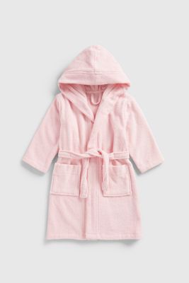 Pink Towelling Hooded Robe