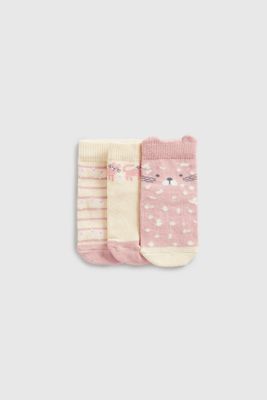 Pink Leopard Baby Socks - 3 Pack