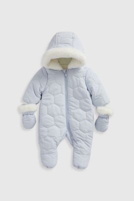 My First Blue Quilted Snowsuit