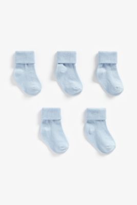 Blue Turn-Over-Top Socks - 5 Pack
