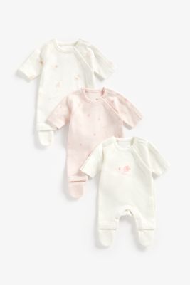 Pink Premature Baby Sleepsuits - 3 Pack