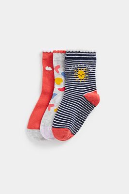 Happy Sun Slip-Resist Socks - 3 Pack
