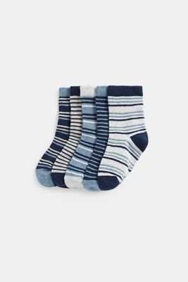 Blue Striped Socks - 5 Pack