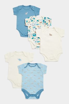 Safari Short-Sleeved Bodysuits - 5 Pack