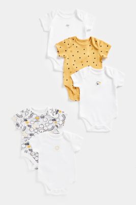 Weather Short-Sleeved Bodysuits - 5 Pack