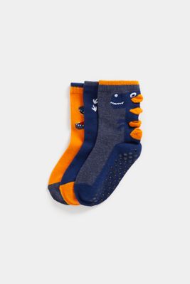Dino Roar Slip-Resist Socks - 3 Pack