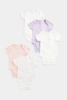 Under-the-Sea Short-Sleeved Bodysuits - 5 Pack