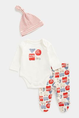 Fun Buses 3-Piece Baby Outfit Set