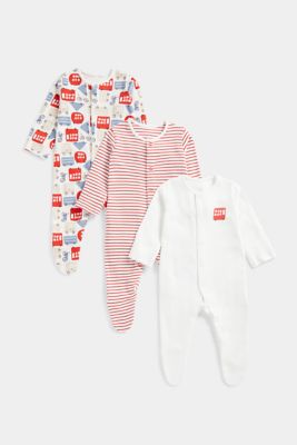 Buses Baby Sleepsuits - 3 Pack