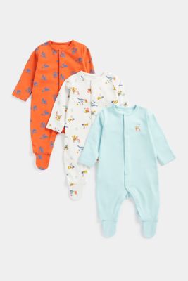 Digger Sleepsuits - 3 Pack