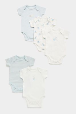 Woodland Short-Sleeved Baby Bodysuits - 5 Pack
