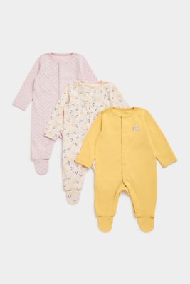 Acorn Bunny Baby Sleepsuits - 3 Pack