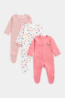 Nature Baby Sleepsuits - 3 Pack