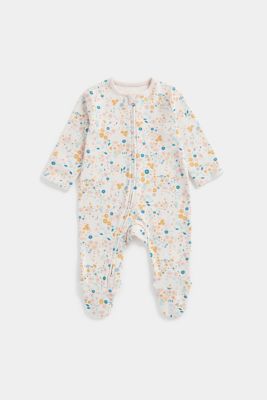 Floral Zip-Up Baby Sleepsuit