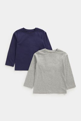 Navy and Grey Long-Sleeved T-Shirts - 2 Pack
