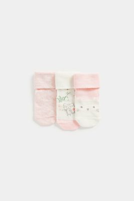 Mouse Turn-Over-Top Baby Socks - 3 Pack