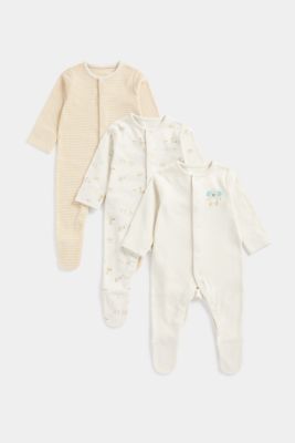 Cosy Animals Baby Sleepsuits - 3 Pack