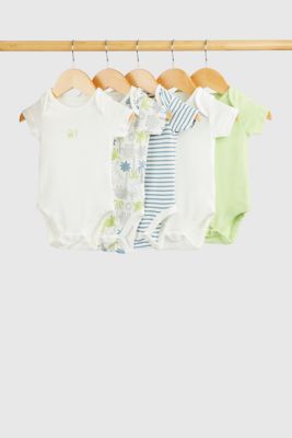 Dinosaur Short-Sleeved Baby Bodysuits - 5 Pack