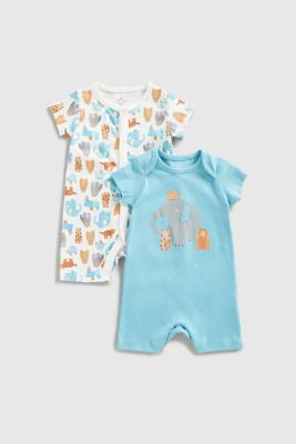Tiger and Elephant Rompers - 2 Pack