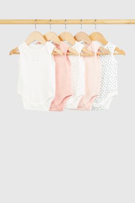 Cat Sleeveless Baby Bodysuits - 5 Pack