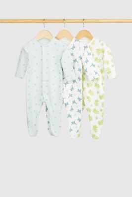 Dinosaur Baby Sleepsuits - 3 Pack
