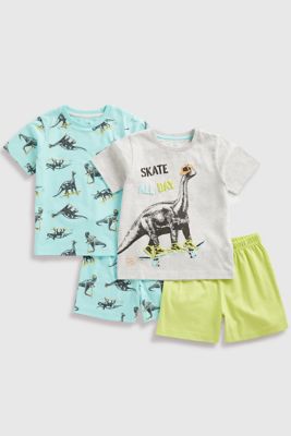 Dino Skate Shortie Pyjamas - 2 Pack