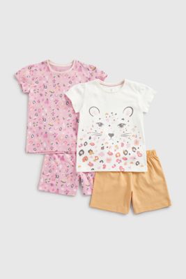 Leopard Shortie Pyjamas - 2 Pack