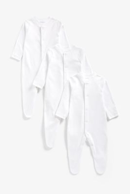 white sleepsuits - 3 pack