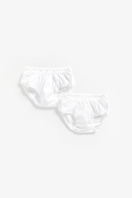 White Frilly Nappy Cover Briefs - 2 Pack
