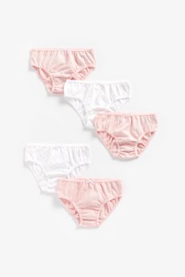 Pink and White Briefs - 5 Pack