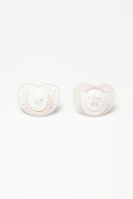 mothercare spring flower orthodontic soothers 0-6months - 2 pack