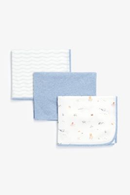 Mothercare You, Me and the Sea Jersey Blankets - 3 Pack
