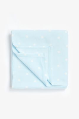 mothercare cot or cot bed fleece blanket - blue dot