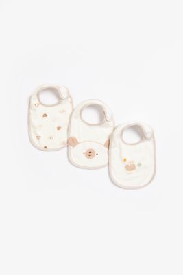 Mothercare Lovable Bear Newborn Bibs - 3 Pack