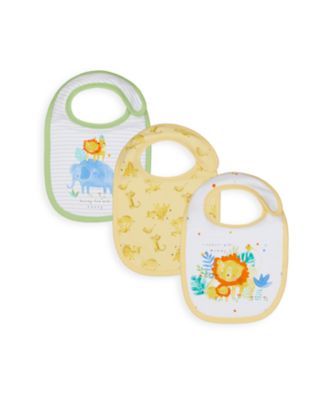 mothercare sleepy safari newborn bibs - 3 pack