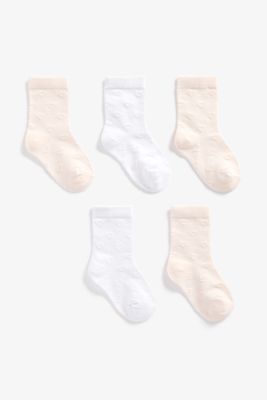 Pink and White Socks with Aegis - 5 Pack